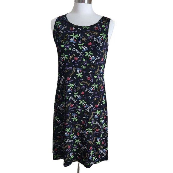 Slinky‎ Dress Ronni Nicole Women Size 6 Beach Summer Palm Tree Print Sleeveless - Picture 15 of 15